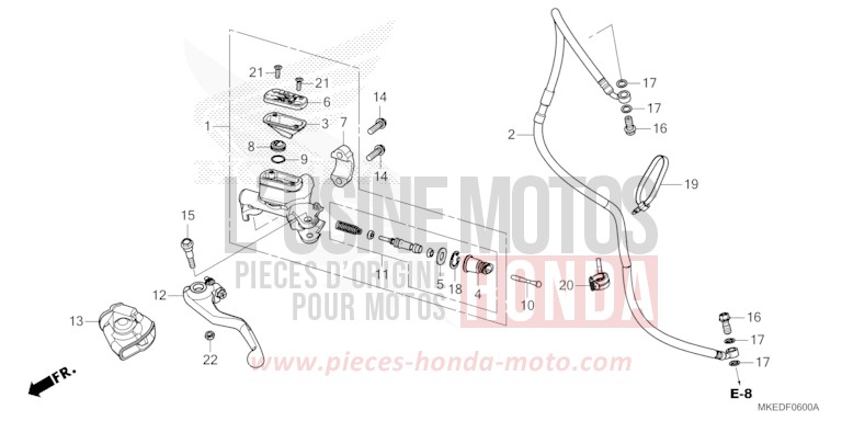 POMPA FRIZIONE per CRF450R EXTREME RED (R292) del 2023