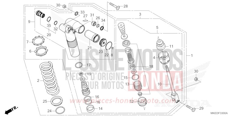 REAR CUSHION for CRF450R EXTREME RED (R292) from 2023