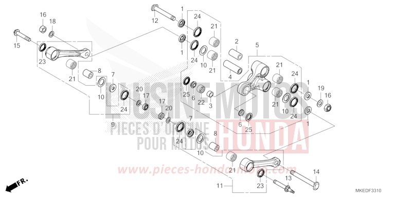 CUSHION ARM for CRF450R EXTREME RED (R292) from 2023