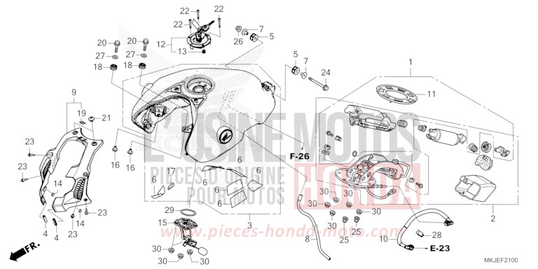 FUEL TANK/FUEL PUMP for CB1000R GRAPHITE BLACK (NHB01) from 2023