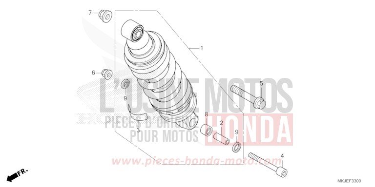 REAR CUSHION for CB1000R GRAPHITE BLACK (NHB01) from 2023