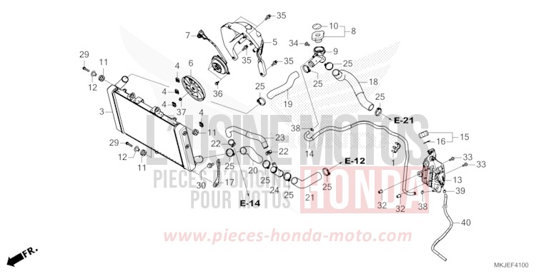 RADIATOR for CB1000R GRAPHITE BLACK (NHB01) from 2023