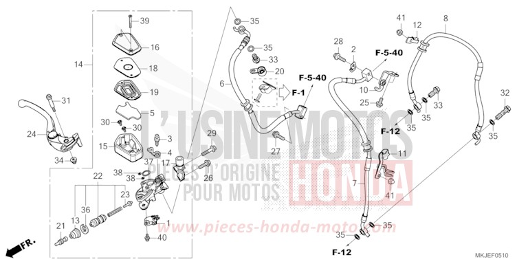 FRONT BRAKE MASTER CYLINDER for CB1000R MAT JEANS BLUE MATALLIC (PB417) from 2023