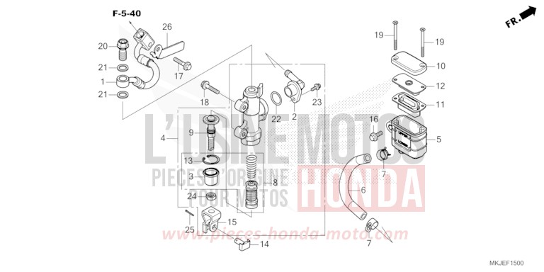 REAR BRAKE MASTER CYLINDER for CB1000R MAT JEANS BLUE MATALLIC (PB417) from 2023