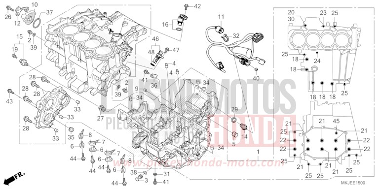 CRANKCASE for CB1000R BORDEAUX RED METALLIC (R337) from 2023