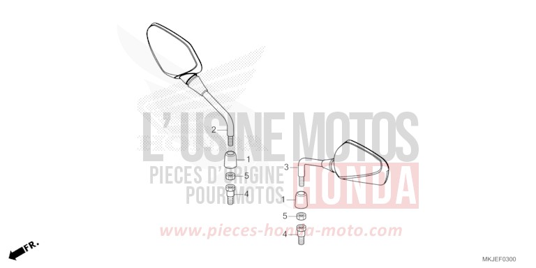 MIRROR for CB1000R BORDEAUX RED METALLIC (R337) from 2023