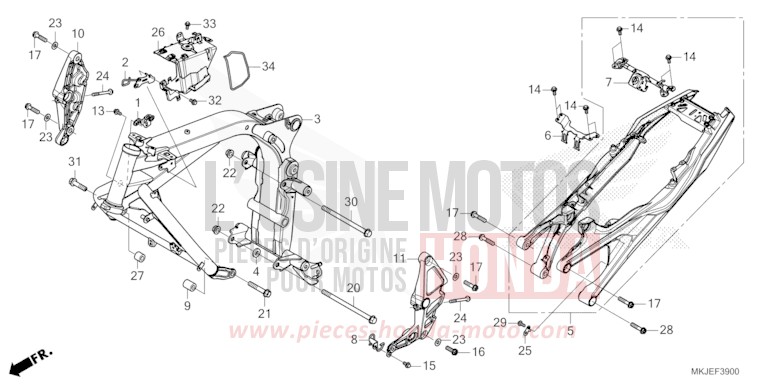 FRAME BODY for CB1000R BORDEAUX RED METALLIC (R337) from 2023