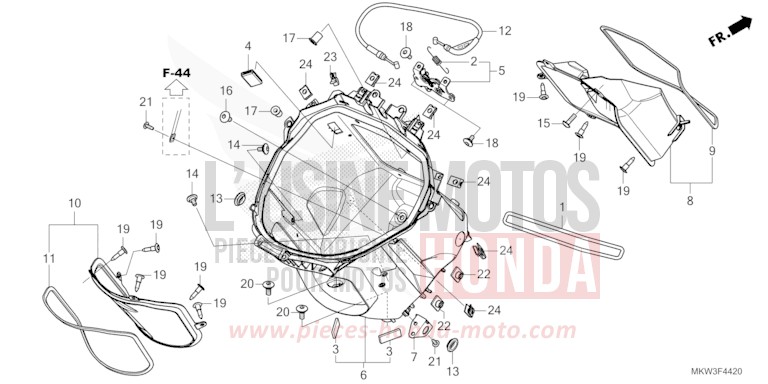 COMPARTIMENT A BAGAGES for NC750X MAT BALLISTIC BLACK METALLIC (NHA86) from 2023