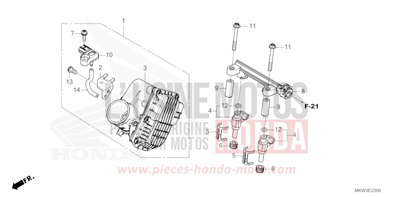 THROTTLE BODY for NC750X CANDY CHROMOSPHERE RED (R381) from 2023
