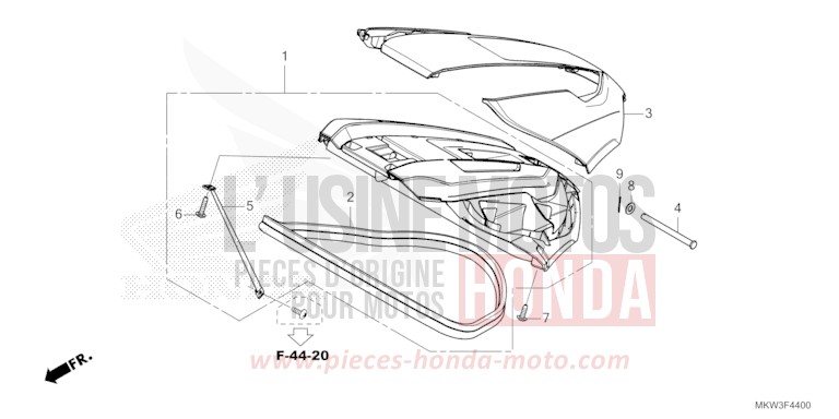 LUGGAGE LID for NC750X PEARL GLARE WHITE (NHB53) from 2021