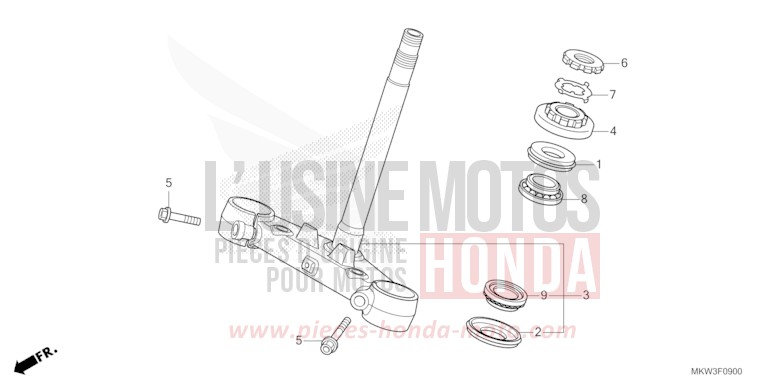 STEERING STEM for NC750X MAT BALLISTIC BLACK METALLIC (NHA86) from 2023