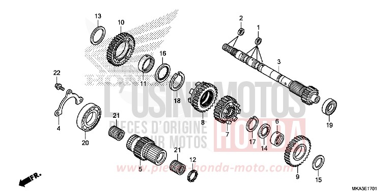 BOITE DE VITESSES (ARBRE SECONDAIRE) (NC750XD) for   from 