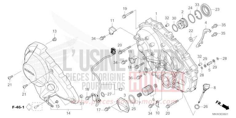 PANNEAU CARTER-MOTEUR D. (NC750XD) for NC750X CANDY CHROMOSPHERE RED (R381) from 2023