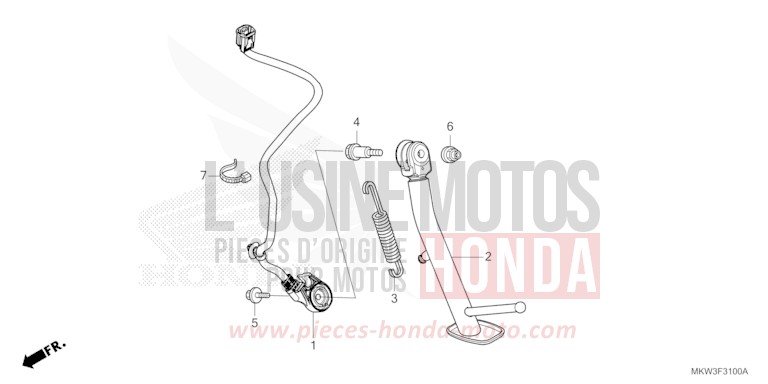 SIDE STAND for NC750XD MAT BALLISTIC BLACK METALLIC (NHA86) from 2023