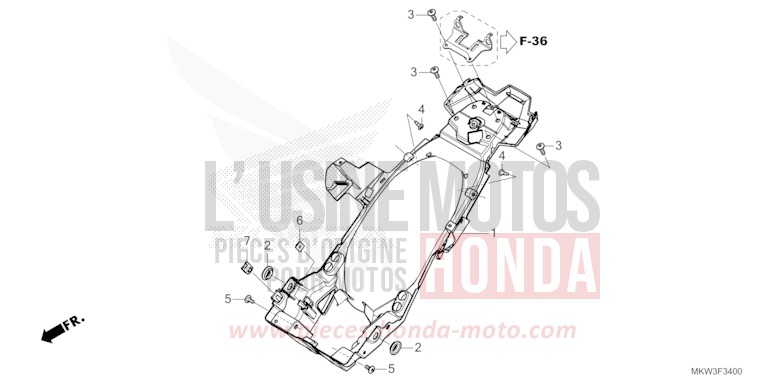 REAR FENDER for NC750XD MAT BALLISTIC BLACK METALLIC (NHA86) from 2023