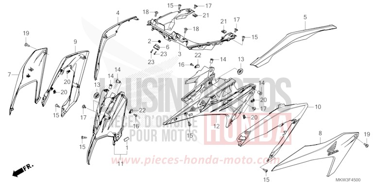 MIDDLE COWL for NC750XD MAT BALLISTIC BLACK METALLIC (NHA86) from 2023