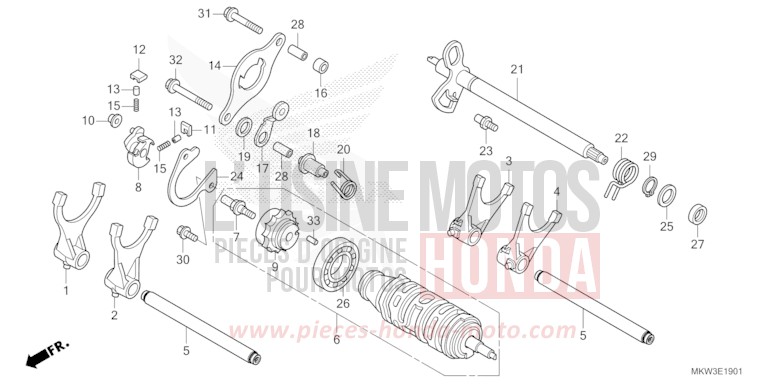 GEARSHIFT DRUM (NC750XD) for NC750XD MAT JEANS BLUE MATALLIC (PB417) from 2023