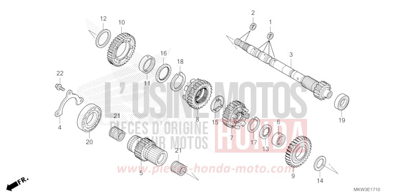 TRANSMISSION (MAINSHAFT) (NC750XD) for NC750XD PEARL DEEP MUD GRAY (NHC47) from 2023