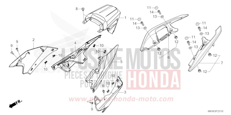 SEAT COWL for NC750XD PEARL DEEP MUD GRAY (NHC47) from 2023