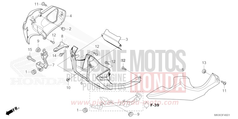 UNDER COWL (NC750XD) for NC750XD PEARL DEEP MUD GRAY (NHC47) from 2023