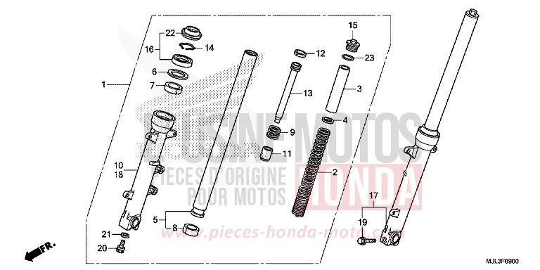 FRONT FORK for NC750X GRAPHITE BLACK (NHB01) from 2014