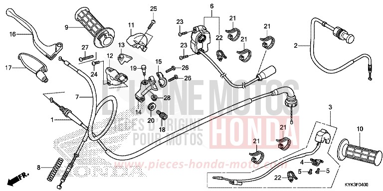 HANDLE LEVER/SWITCH/CABLE (CRF110FD/E/H/J) for CRF110F EXTREME RED (R292) from 2013