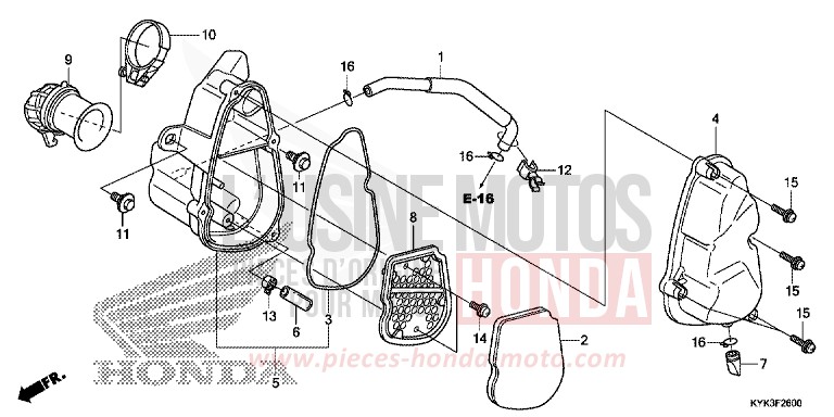 AIR CLEANER (CRF110FD/E/H/J) for CRF110F EXTREME RED (R292) from 2013
