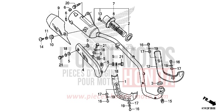 EXHAUST MUFFLER (CRF110FD/E/H/J) for CRF110F EXTREME RED (R292) from 2013
