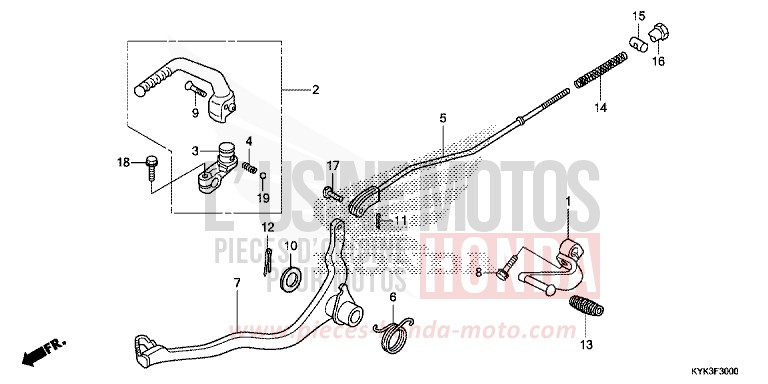 PEDAL/KICK STARTER ARM for CRF110F EXTREME RED (R292) from 2013