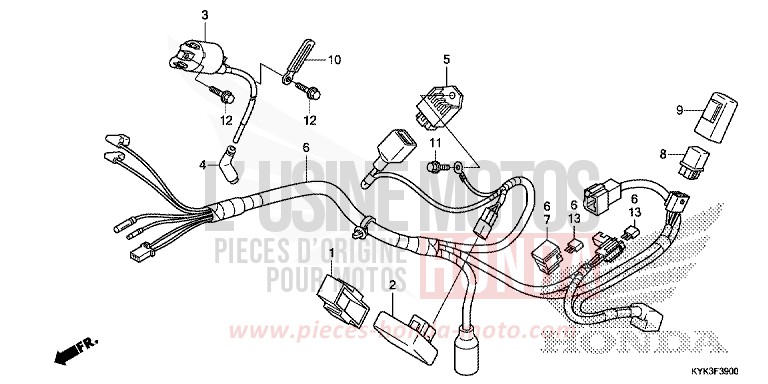 WIRE HARNESS (CRF110FD/E/H/J) for CRF110F EXTREME RED (R292) from 2013