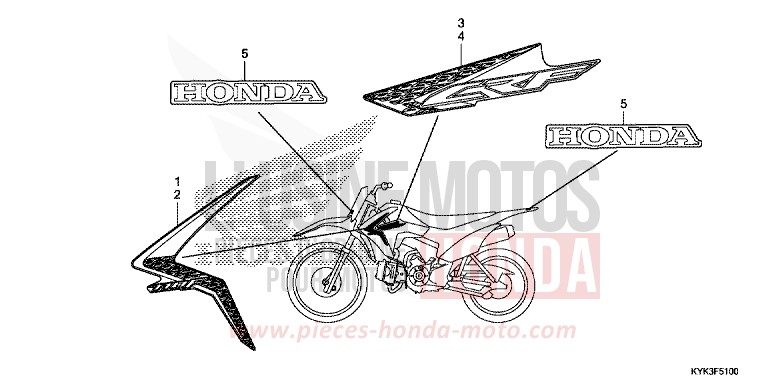 STRIPE/MARK (CRF110FD/E/H/J) for CRF110F EXTREME RED (R292) from 2013
