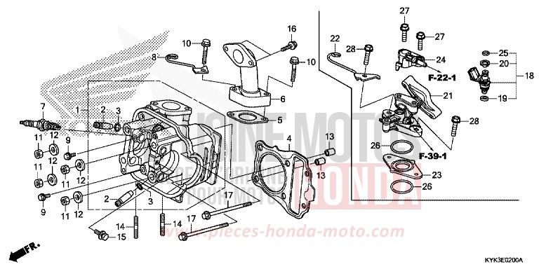 CYLINDER HEAD for CRF110F EXTREME RED (R292) from 2014