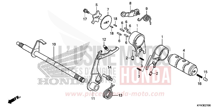 GEARSHIFT DRUM for CRF110F EXTREME RED (R292) from 2014