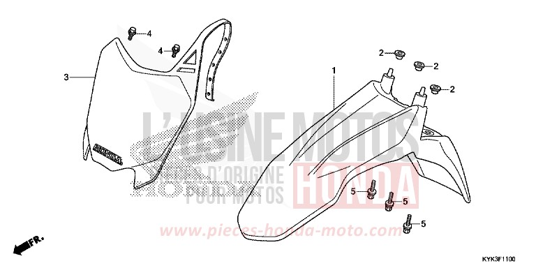 FRONT FENDER (CRF110FD/E/H/J) for CRF110F EXTREME RED (R292) from 2014