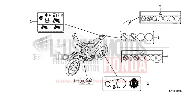 CAUTION LABEL (ED,U) for CRF110F EXTREME RED (R292) from 2014
