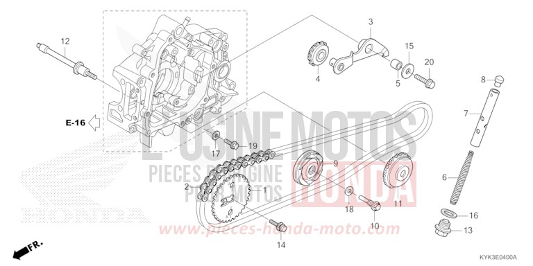 CAM CHAIN/TENSIONER for CRF110F EXTREME RED (R292) from 2017