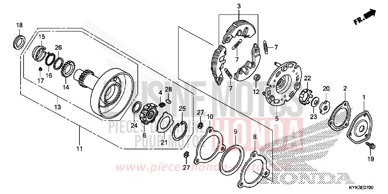 ONE WAY CLUTCH for CRF110F EXTREME RED (R292) from 2017