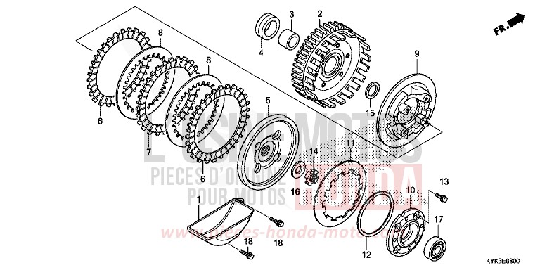 FRIZIONE per CRF110F EXTREME RED (R292) del 2017