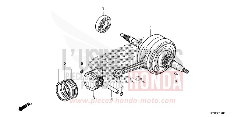 CRANKSHAFT/PISTON for CRF110F EXTREME RED (R292) from 2017