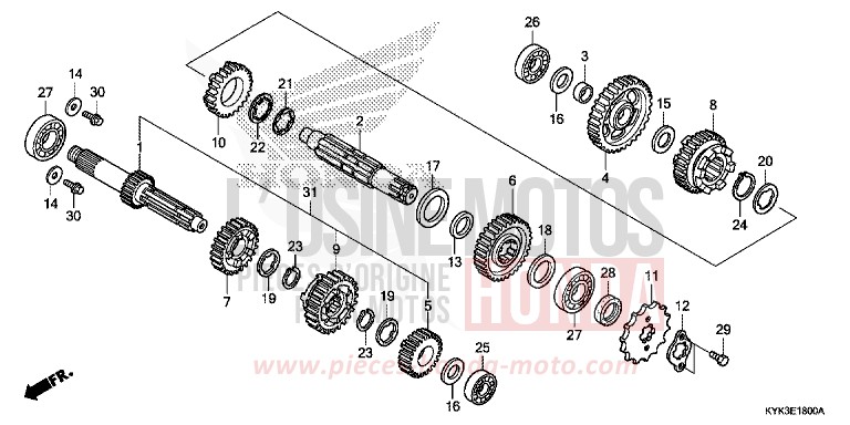 TRANSMISSION for CRF110F EXTREME RED (R292) from 2017