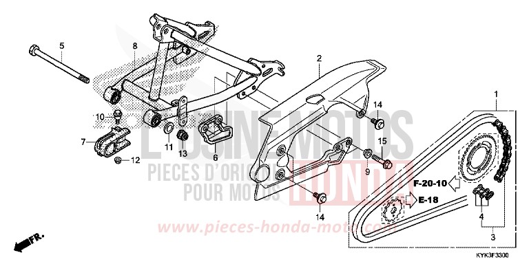 SWINGARM for CRF110F EXTREME RED (R292) from 2017