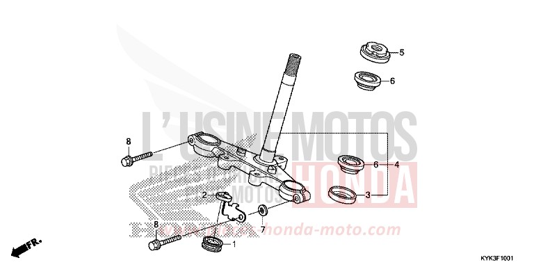 STEERING STEM (CRF110FK/L/M/N) for CRF110F EXTREME RED (R292) from 2019