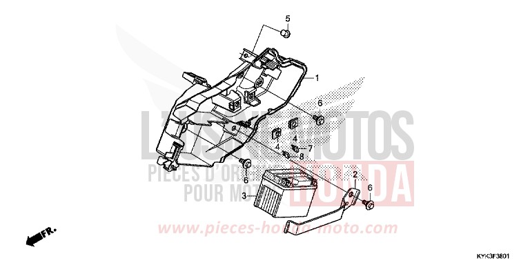 BATTERY (CRF110FK/L/M/N) for CRF110F EXTREME RED (R292) from 2019