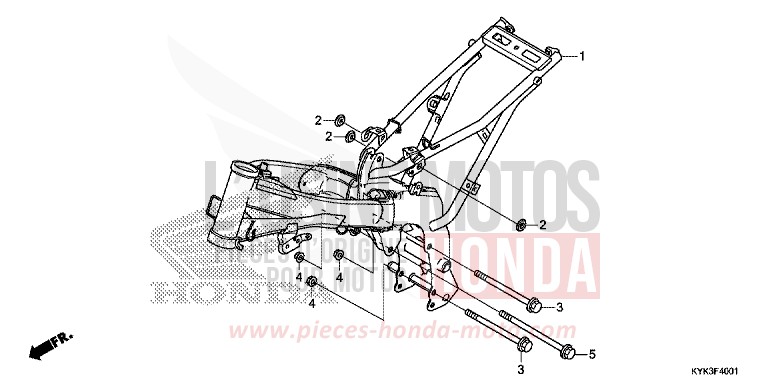 FRAME BODY (CRF110FK/L/M/N) for CRF110F EXTREME RED (R292) from 2019