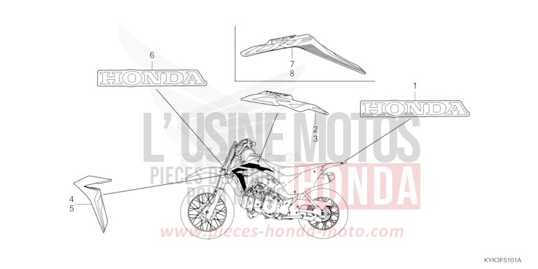 STRIPE/MARK (CRF110FK/L/M/N) for CRF110F EXTREME RED (R292) from 2019