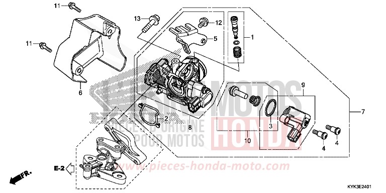 THROTTLE BODY (CRF110FK/L/M/N) for CRF110F EXTREME RED (R292) from 2022