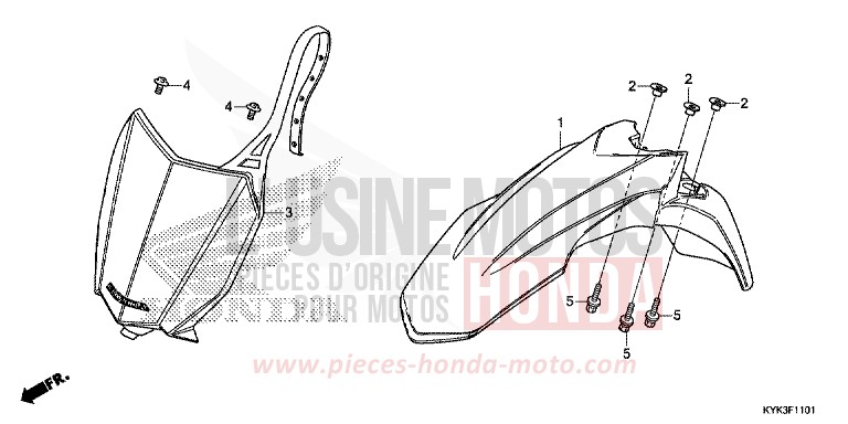FRONT FENDER (CRF110FK/L/M/N) for CRF110F EXTREME RED (R292) from 2022