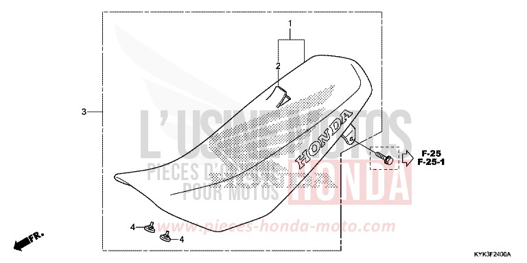 SEAT for CRF110F EXTREME RED (R292) from 2022