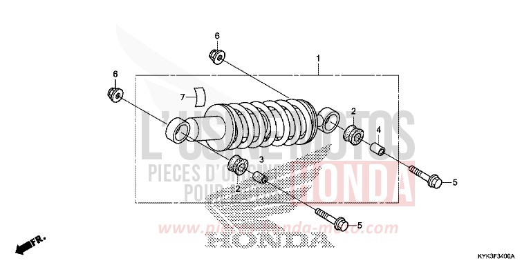 REAR CUSHION for CRF110F EXTREME RED (R292) from 2022