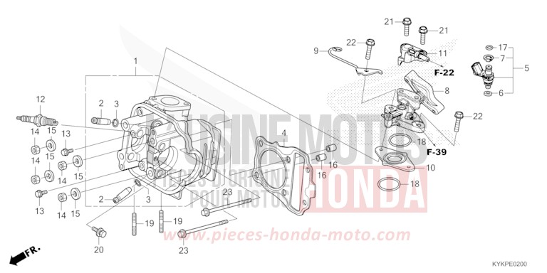 CYLINDER HEAD for CRF110F EXTREME RED (R292) from 2023
